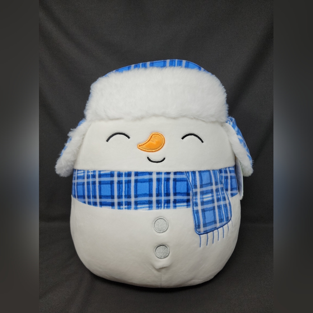 Squishmallow 12" Manny The Snowman With Hat Scarf Plush